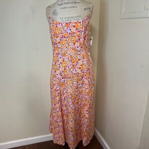 NEW with tag Old Navy Maxi Summer Dress Women Size L Smocked Red Paisley Rayon